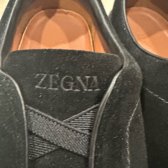 Zegna Triple Stitch Black Nubuck Sneakers - Picture 2 of 7